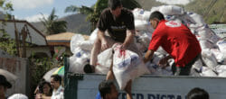 Craig Arnold delivers relief supplies.