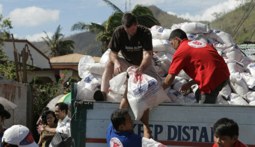 Craig Arnold delivers relief supplies.