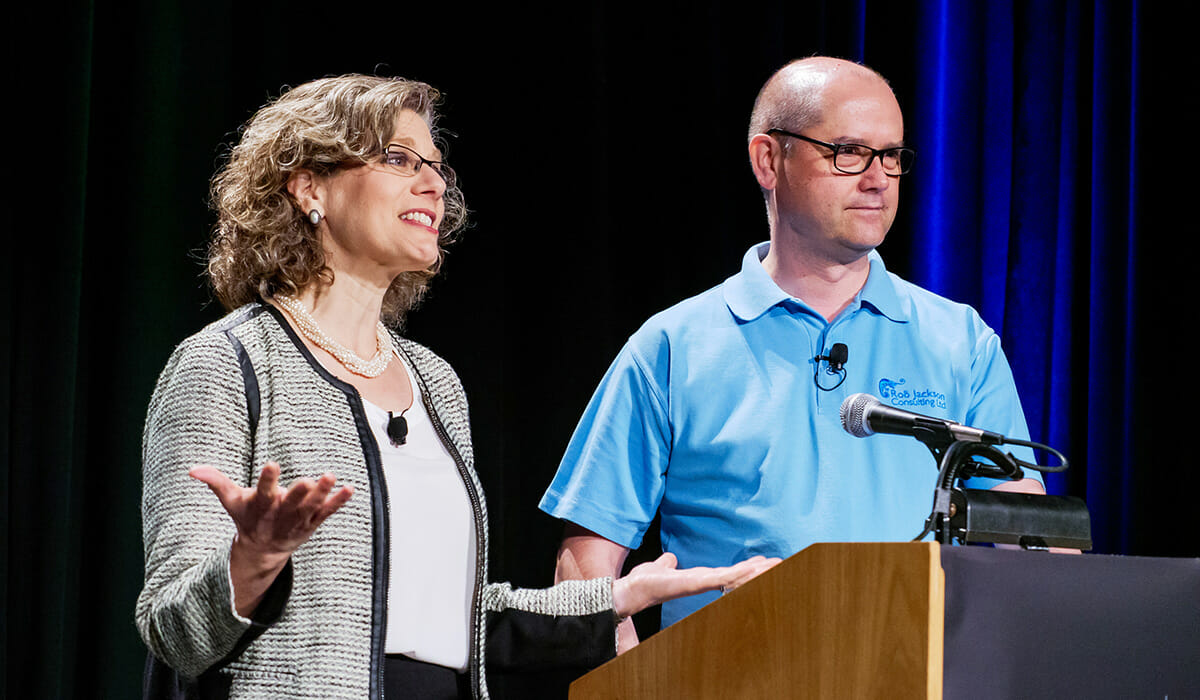 Beth Steinhorn and Rob Jackson lead an inspiring educational plenary at the Nonprofit Volunteer Engagement Opening Session.