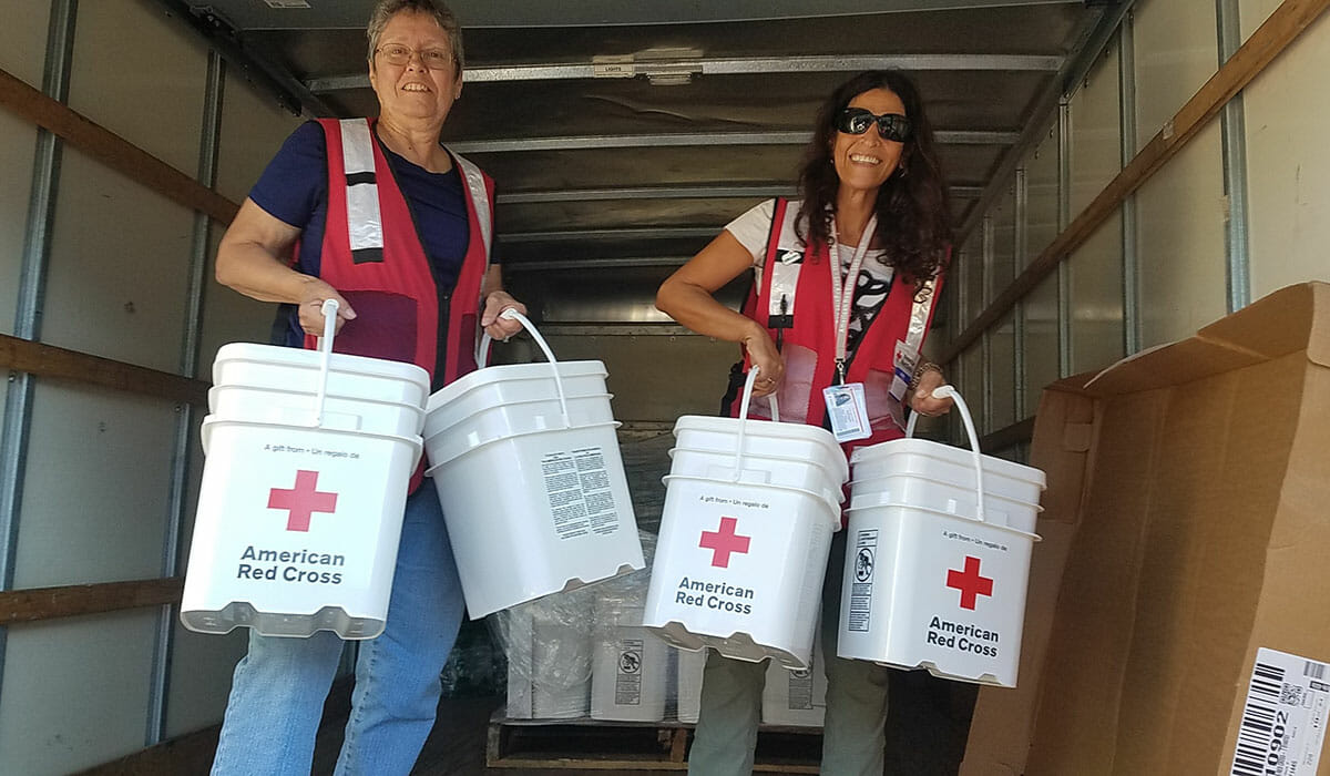 Red Cross Volunteer Those With Disabilities Disasters - Points Light