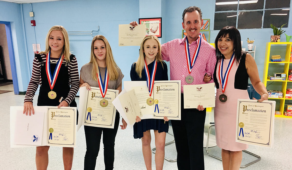 Kaitlyn, Ashley and Emily Berger Daily Point of Light Award Honoree 