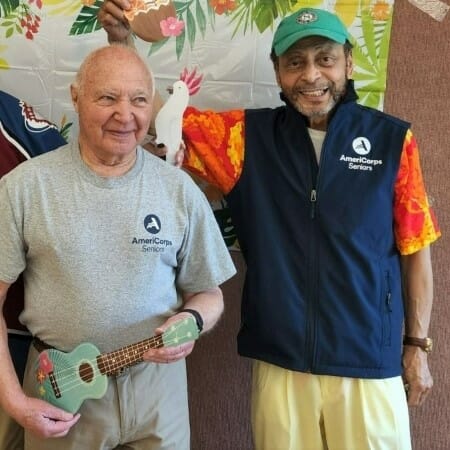 Two men posing together