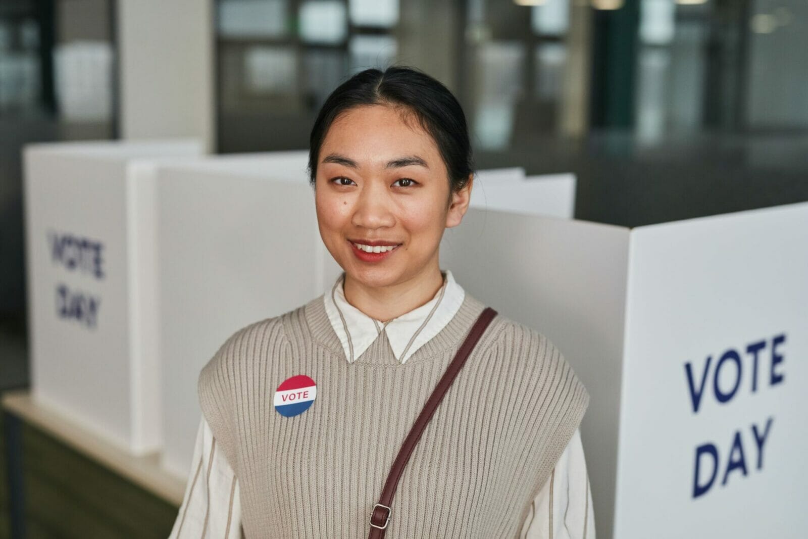 Young Woman at Polling Location