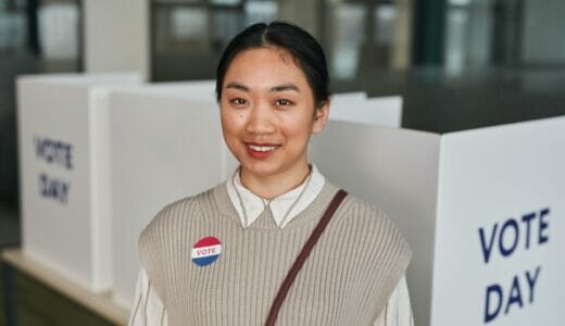 Young Woman at Polling Location