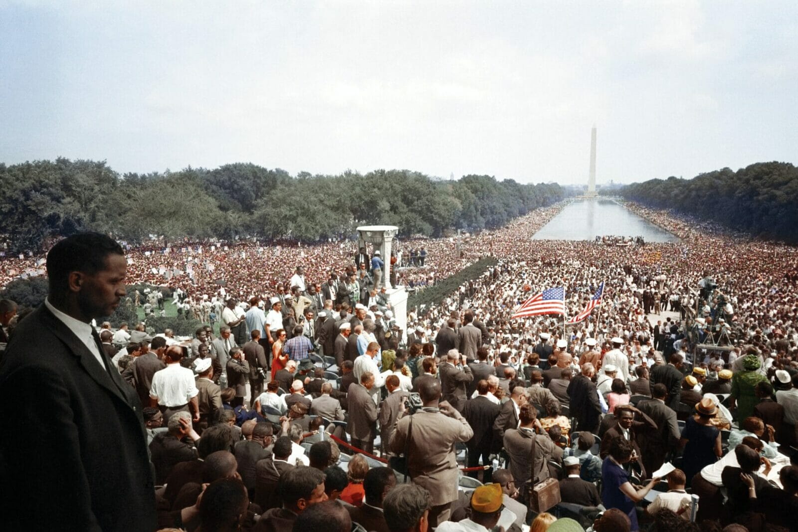 View of the huge crowd from the Lincoln Memorial to the Washington Monument, during the March on Washington