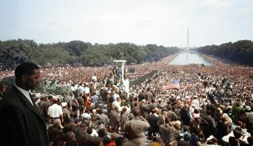 View of the huge crowd from the Lincoln Memorial to the Washington Monument, during the March on Washington