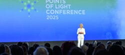 Jennifer Sirangelo, Points of Light president and CEO, shares the organization's goals from the main stage of the 2025 Points of Light Conference in New Orleans.
